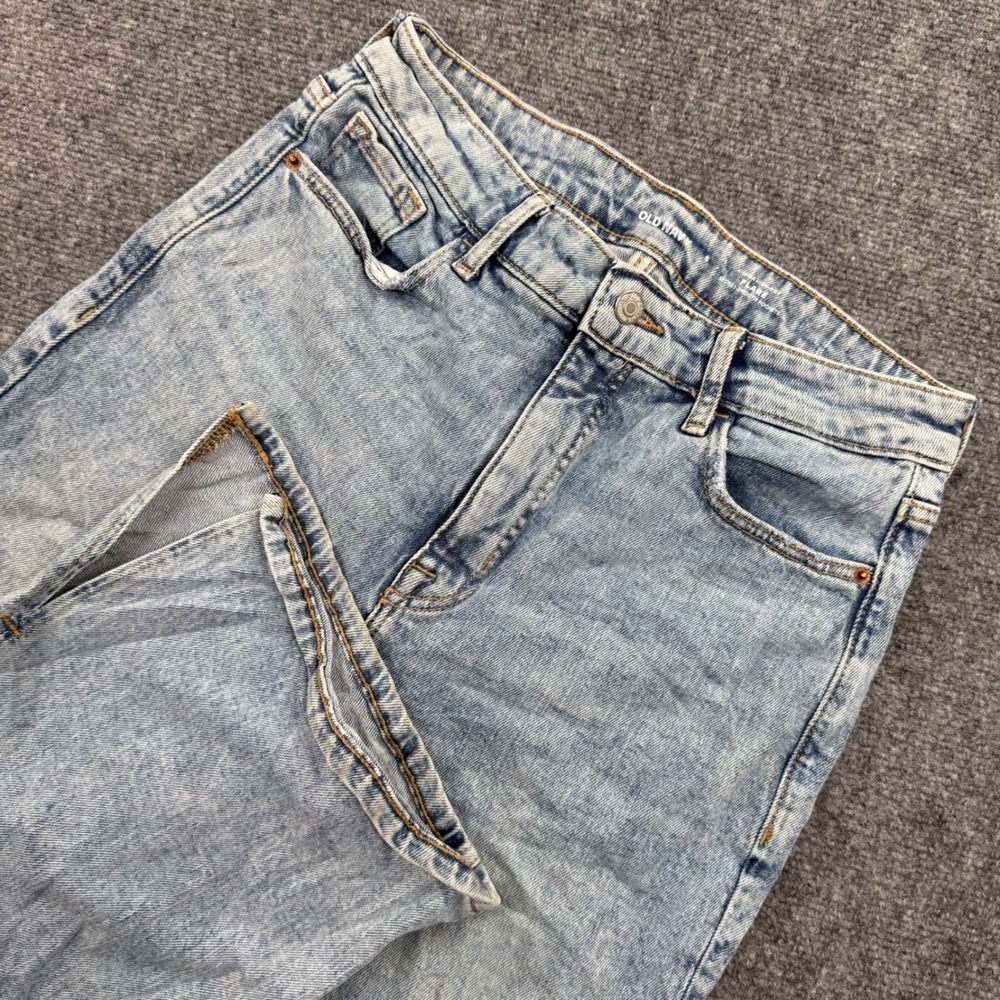 Old Navy Flare JeansSize 6 Light Blue Higher High Rise Side Slit Flaw Women's